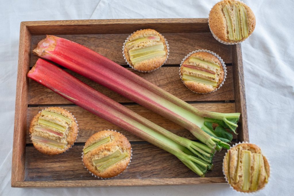 Rhabarber Muffins aus einfachem Teig – Saftiges Kleingebäck