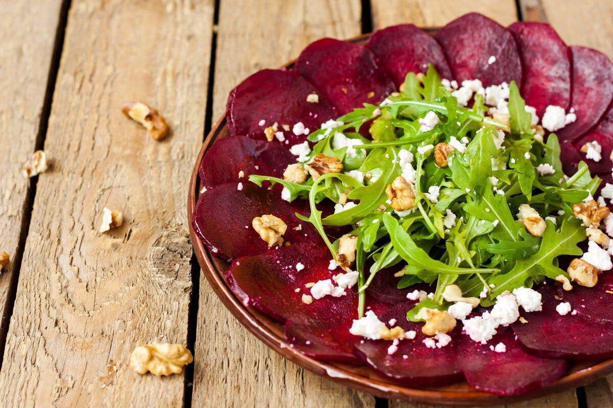 Rote Beete Carpaccio mit Feta