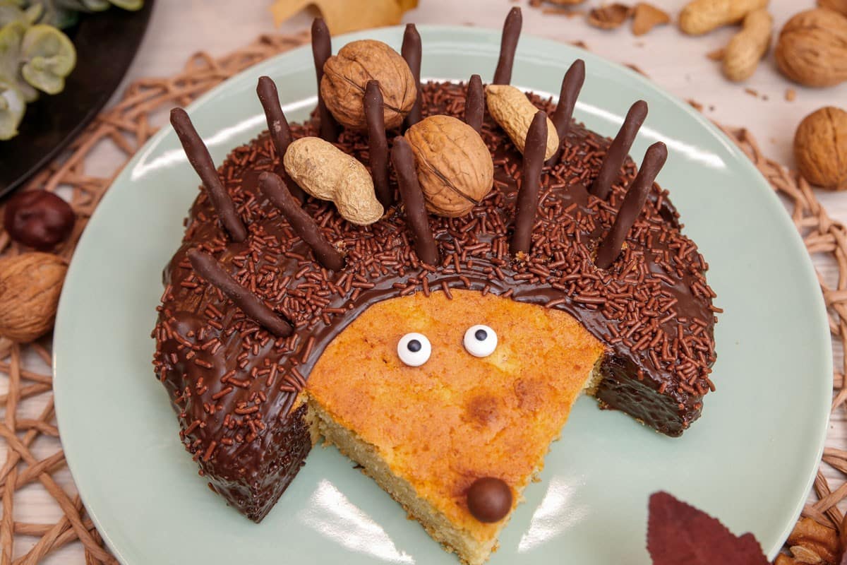 Rührkuchen Igel mit Apfelmus