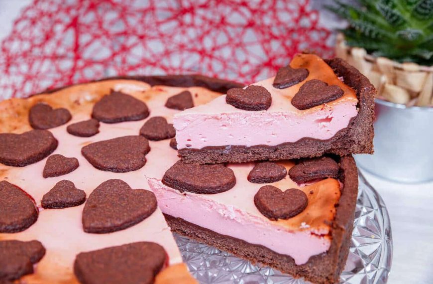 Russischer Zupfkuchen mit Herzen – Käsekuchen zum Valentinstag