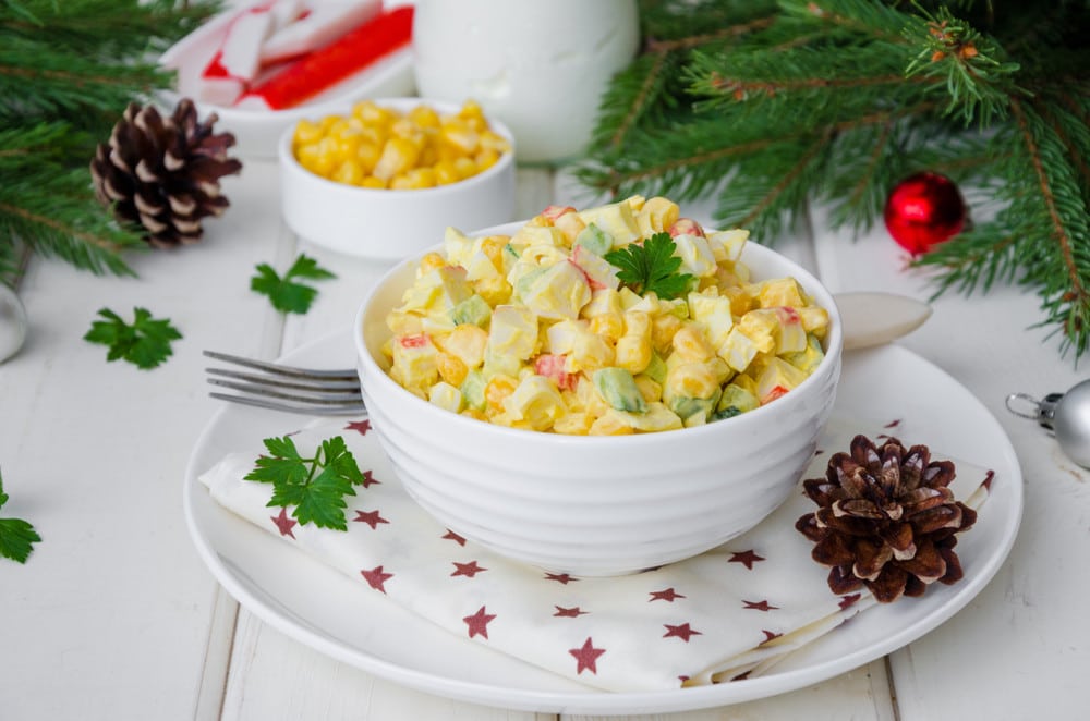 Saftiger Krabbensalat mit Eiern