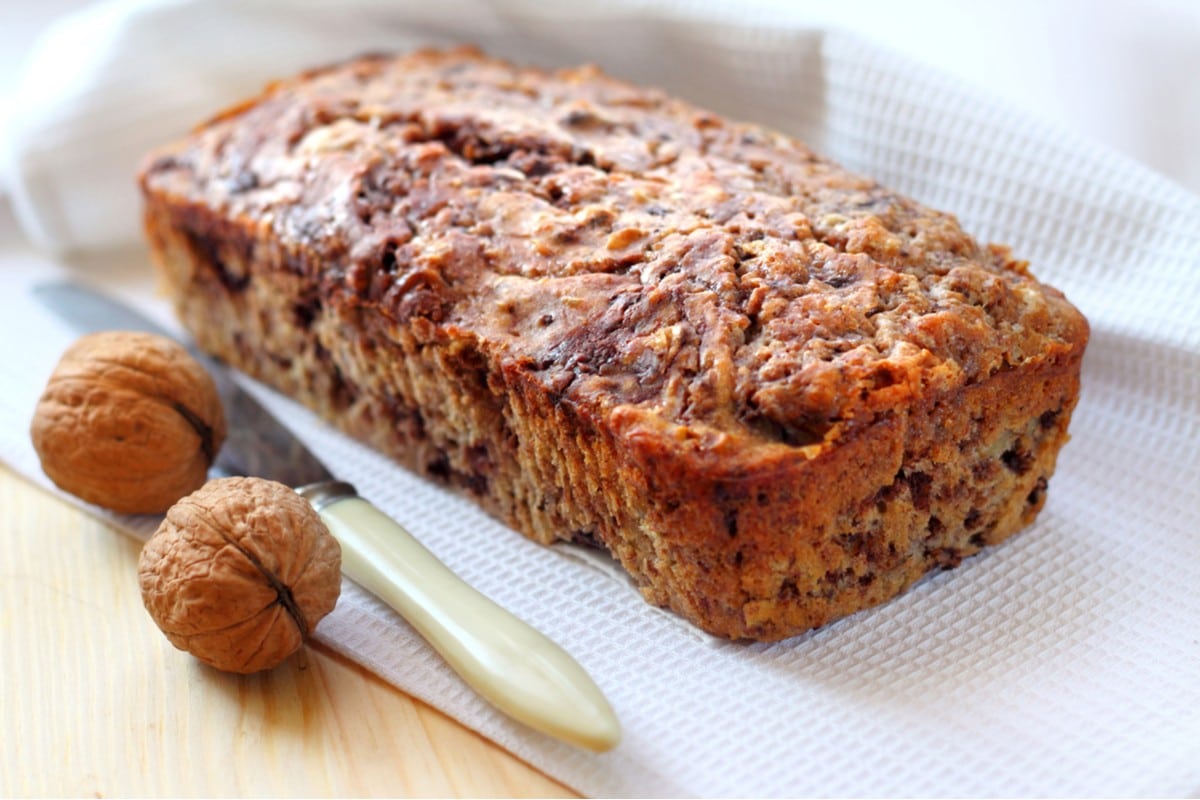 Saftiges Bananenbrot mit Walnüssen, Zimt und Ingwer