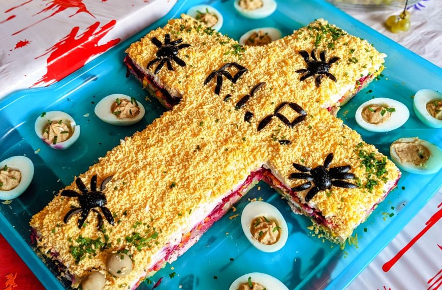 Schichtsalat RIP mit Hähnchen, Pilzen und Gemüse für…