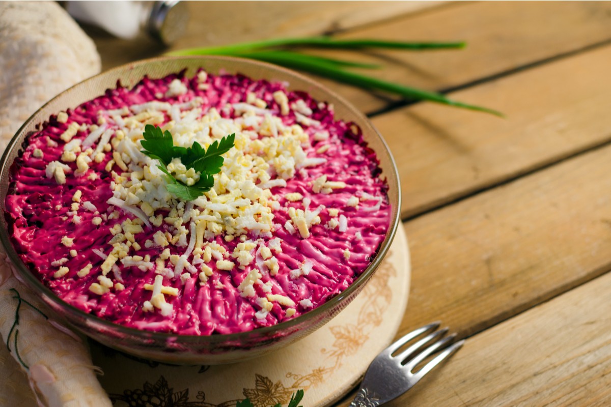 Schichtsalat mit rote Beete