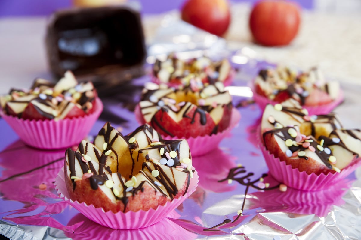 Schoko Äpfel Snack für Kinder