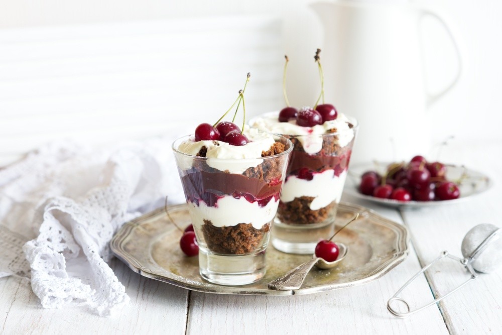 Schwarzwälder Kirsch Dessert im Glas