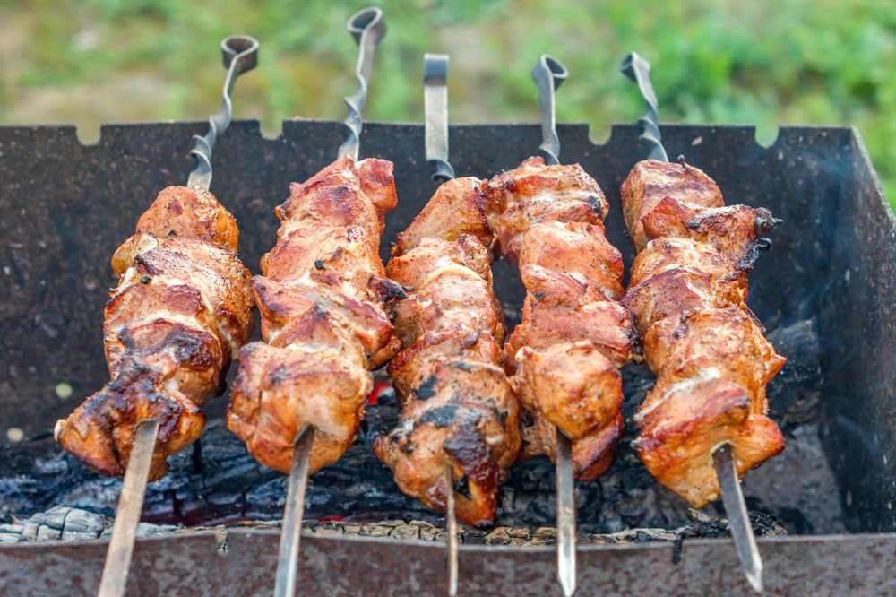 Schweineschaschlik in Biermarinade mit Granatapfelsaft