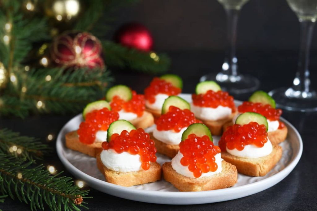 Silvester Häppchen mit Zwieback