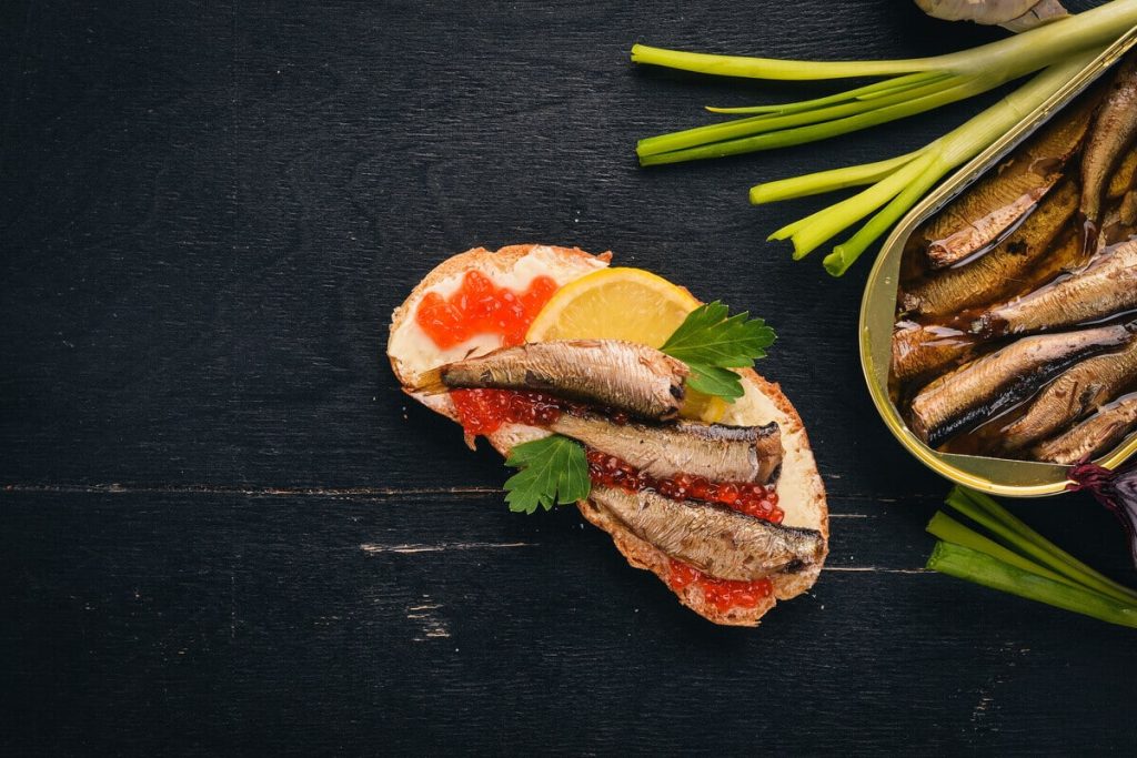 Snacks aus Brot mit Butter