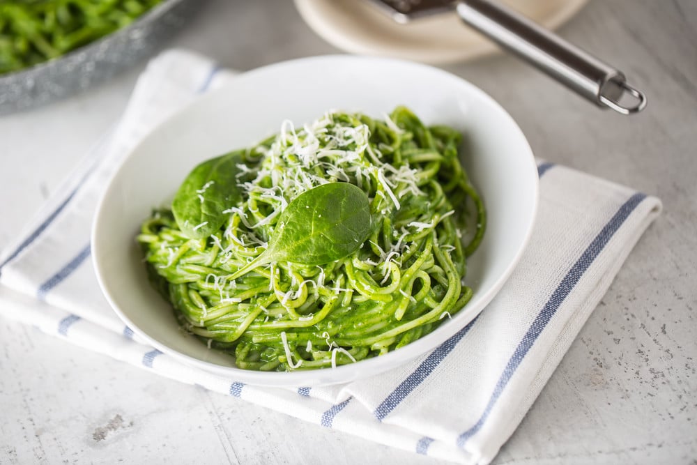 Spaghetti mit Spinat