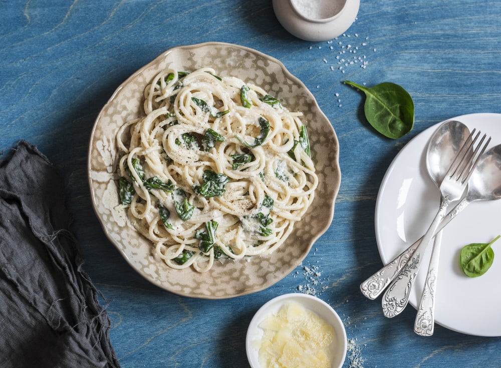 Spaghetti mit Spinat