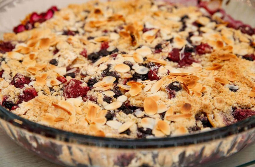 Streuselkuchen mit Blaubeeren und Äpfeln – Blueberry Apple Crumble