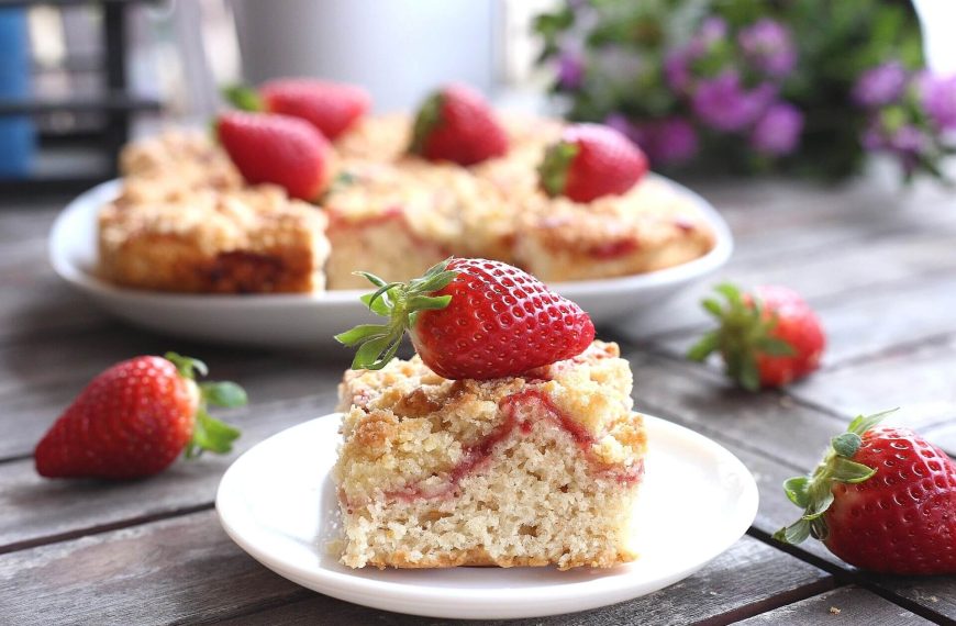 Streuselkuchen mit Marmelade aus Quark Öl Teig