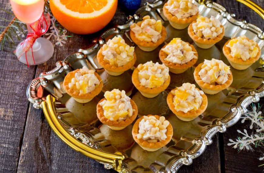 Tartelettes mit Hähnchen und Orangen für Silvester