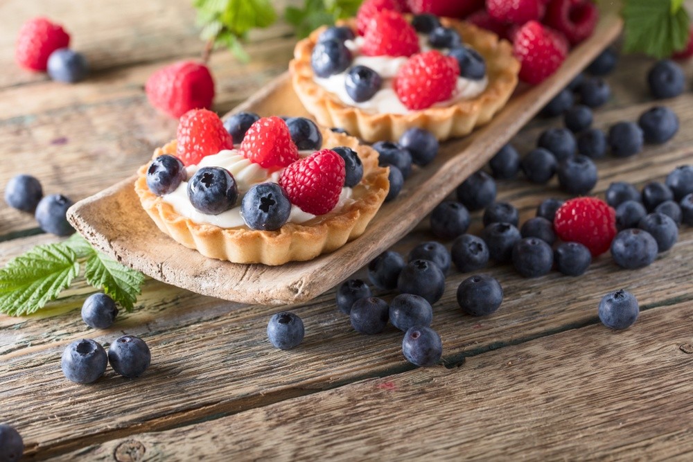 Tartelettes mit Quark und Blaubeeren