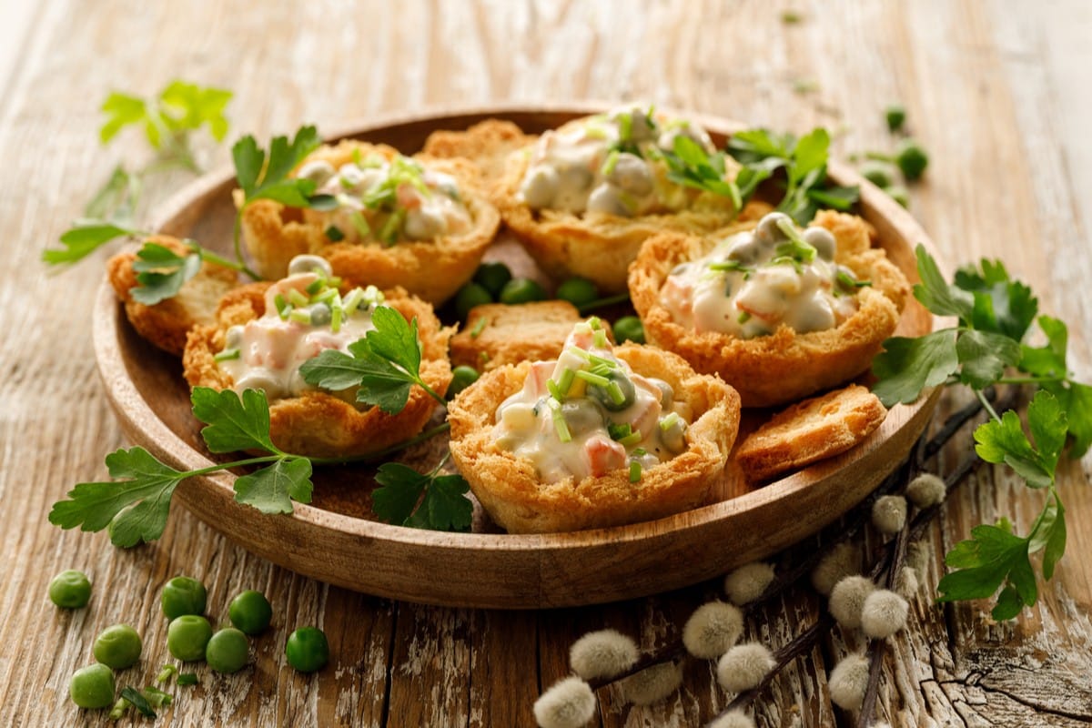 Toastmuffins mit gefülltem Kartoffelsalat