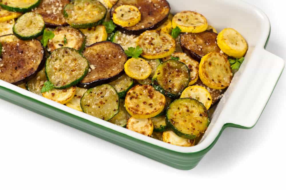 Vegane Auberginen und Zucchini aus dem Backofen