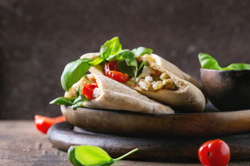 Vegetarische Pita mit Käse