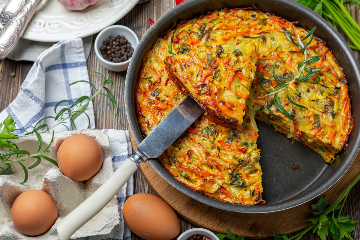 Vegetarischer Kartoffelauflauf mit Zucchini