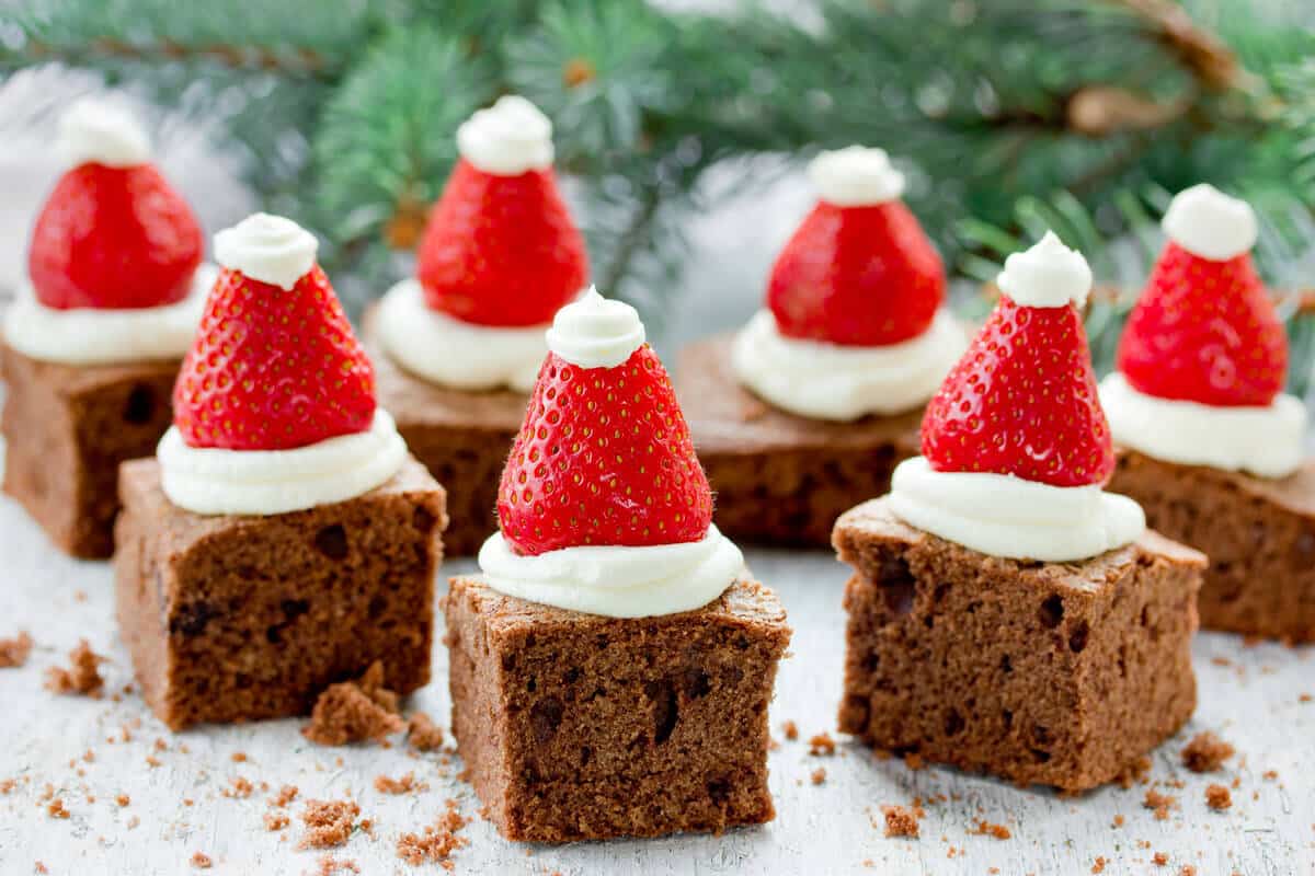 Weihnachtskuchen Brownies mit Kakao
