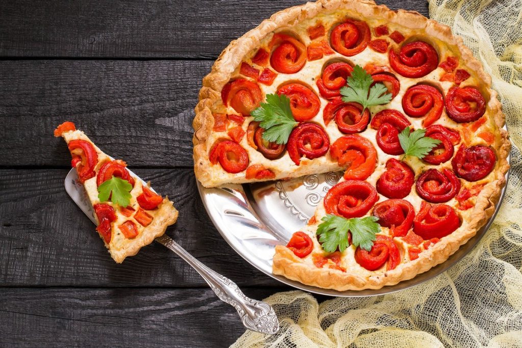Zarte Gemüsetarte mit Paprika