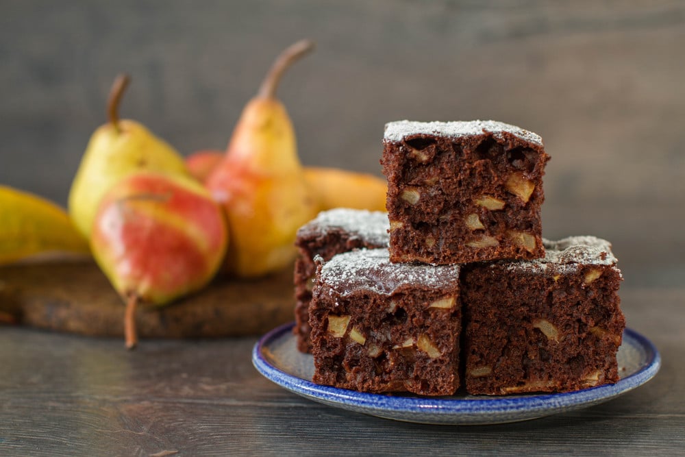 Zarter Birnenkuchen mit Kakao