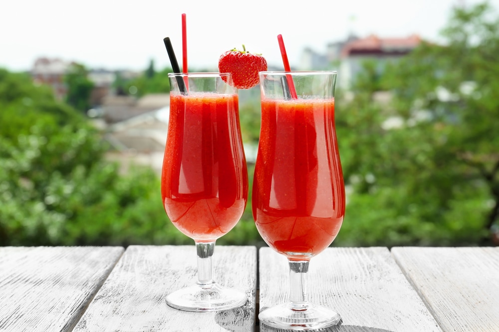 Erdbeer Cocktail mit Wodka und Limettensaft