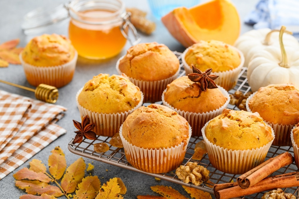 Köstliche Kürbismuffins mit Walnüssen für die Herbstzeit