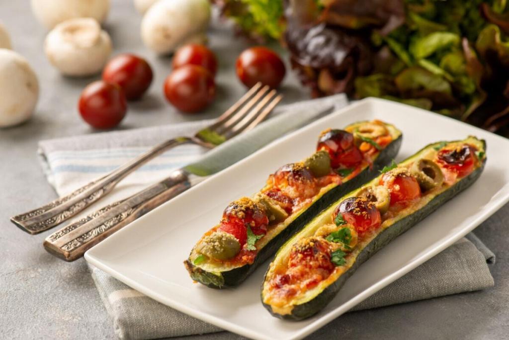 Mediterranes Genusserlebnis Gefüllte Zucchini mit Tomaten und Oliven