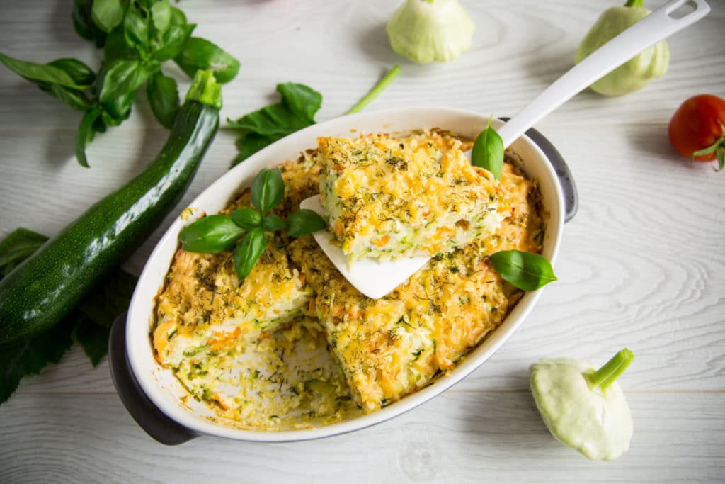 Zucchiniauflauf mit Patissons und Möhren