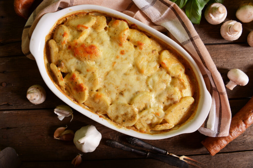 Cremiges Kartoffelgratin mit Champignons