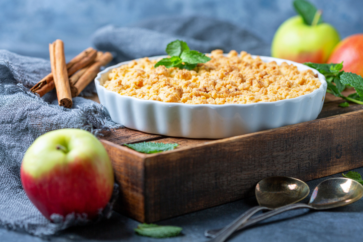 Knuspriges Apple Crumble mit Zimt