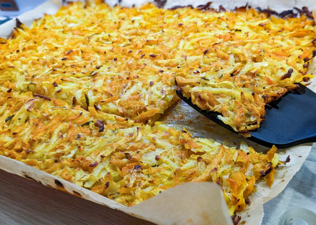 Gemüserösti aus Kartoffeln, Karotten und Zucchini