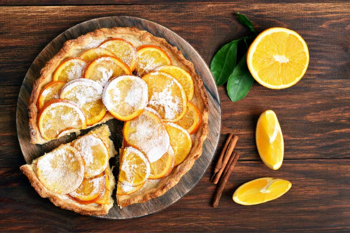 Köstlicher Orangenkuchen mit Orangenscheiben