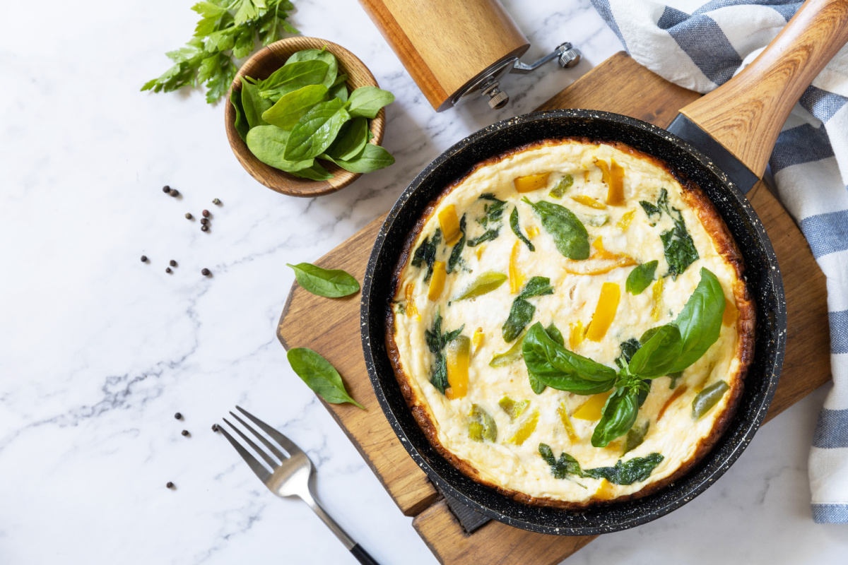 Gesunder Genuss Low-Carb Omelette mit Spinat