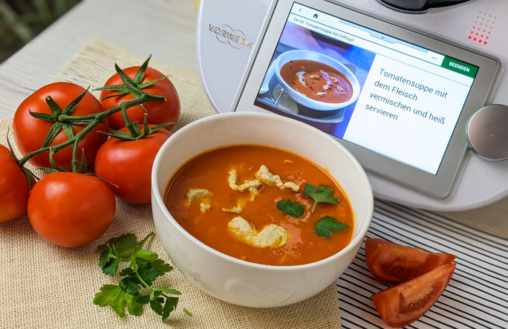 Tomatensuppe mit Hähnchen und Reis im Thermomix®
