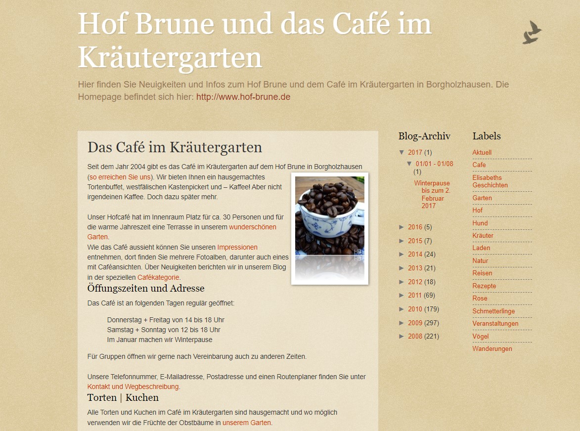 Café im Kräutergarten Hof Brune in