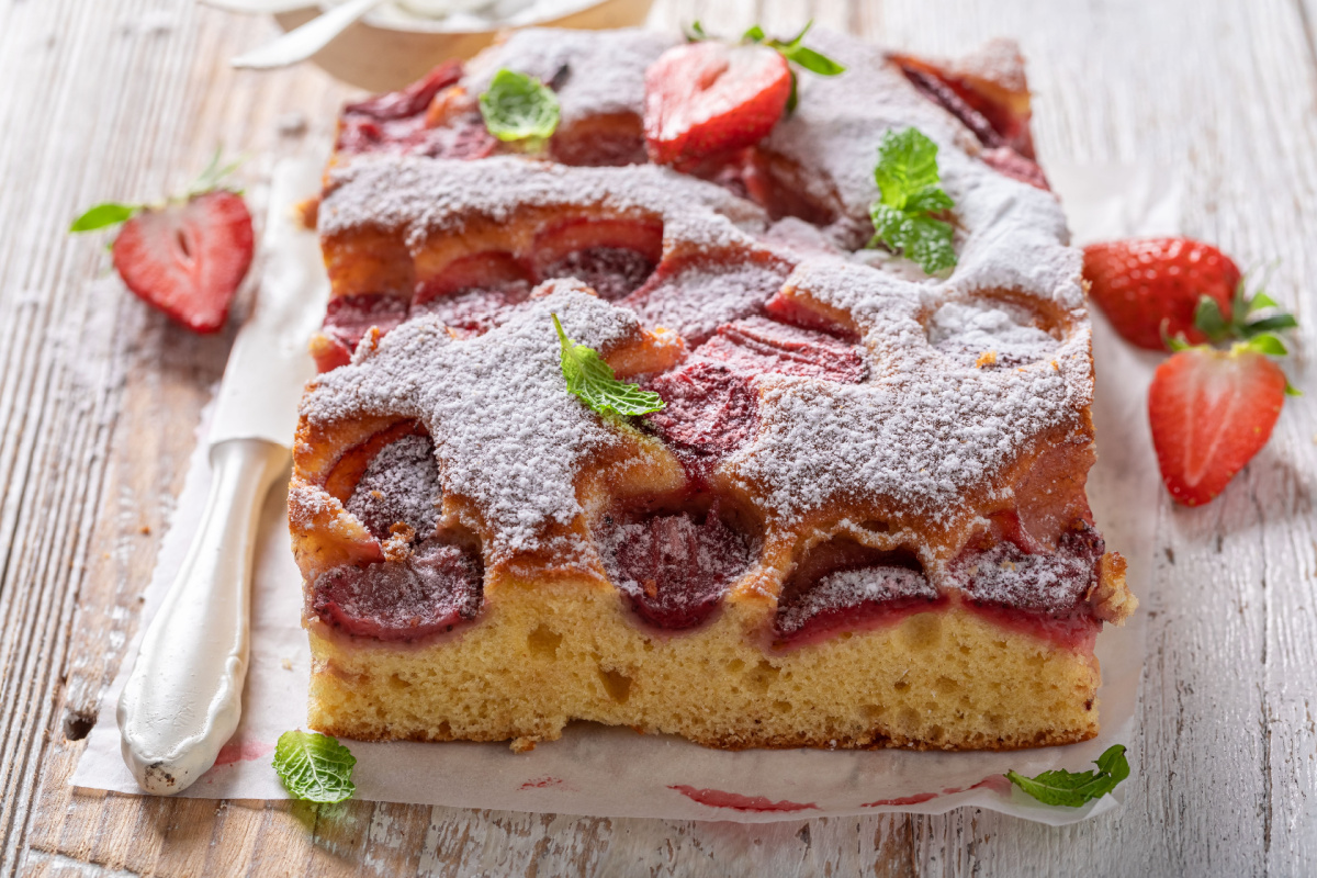 Leicht und luftig Einfaches Rezept für einen Erdbeerkuchen