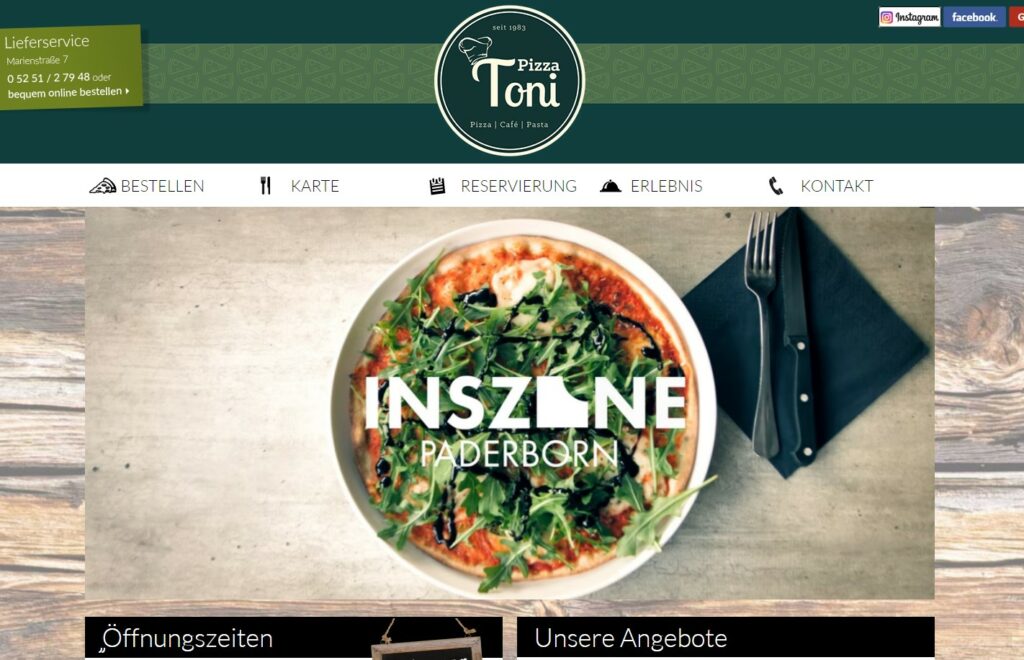 Pizza Toni Ihr Stück Italien in Paderborn