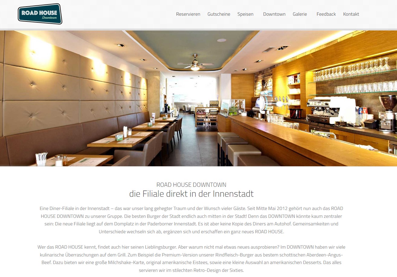 ROAD HOUSE DOWNTOWN Ihr Diner in der Paderborn