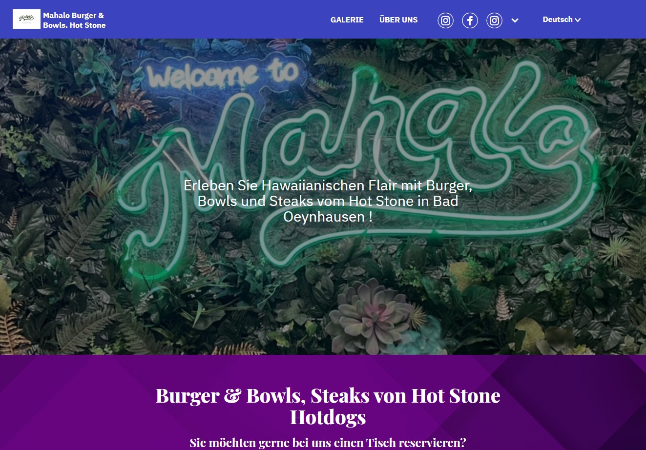 Restaurant Mahalo - Burger, Bowls und Steaks