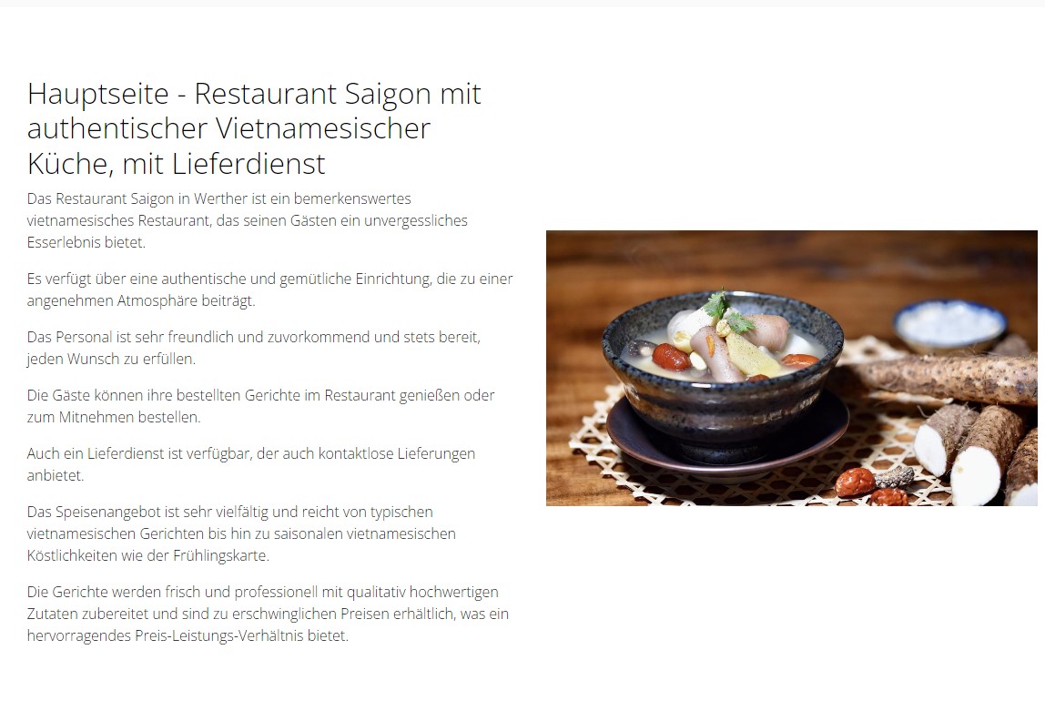 Restaurant Saigon Vietnamesische Küche in Werther