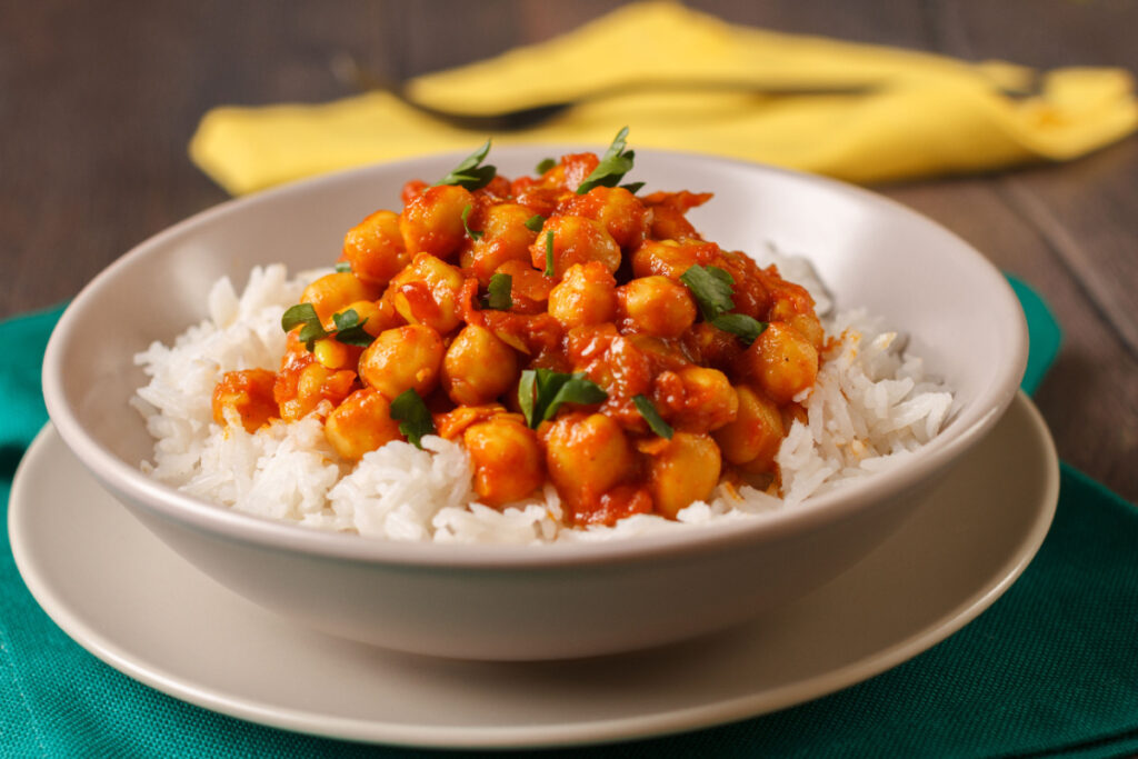 Aromen der Ferne Kichererbsen-Curry mit Basmatireis