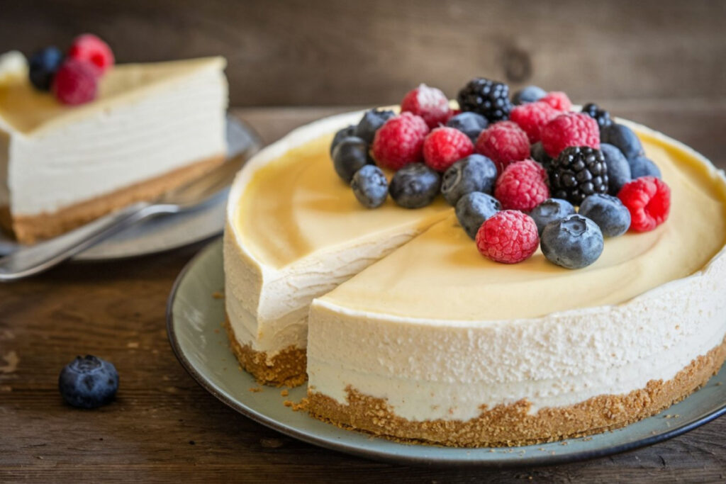 Käsekuchen-Liebe Cremiger Käsekuchen mit Keksboden