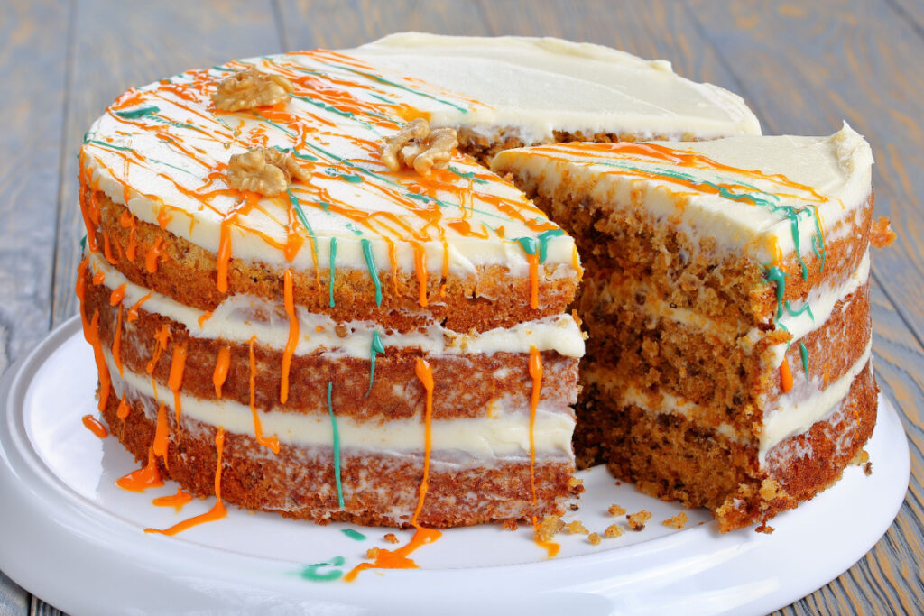 Saftig, cremig, unwiderstehlich Möhrenkuchen in Perfektion