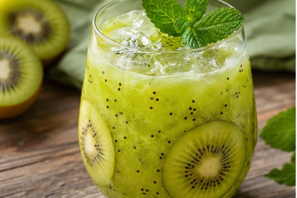 Birnen-Ingwer-Wodka-Mule mit Eis und frischen Zutaten