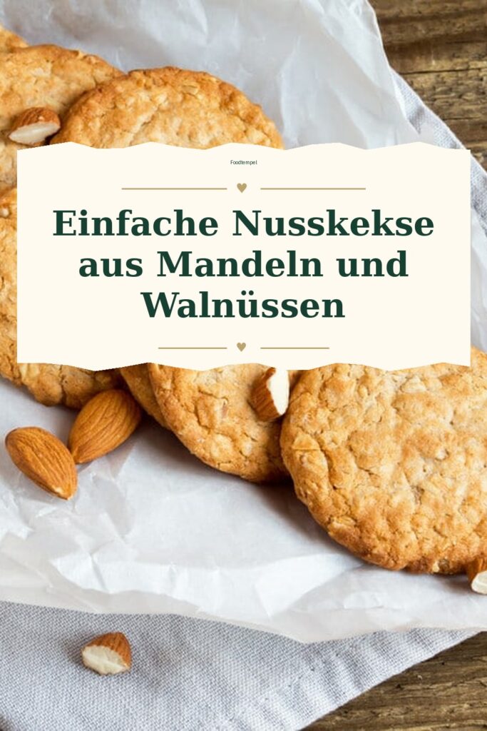 Pinterest-Pin für Einfache Nusskekse aus Mandeln und Walnüssen