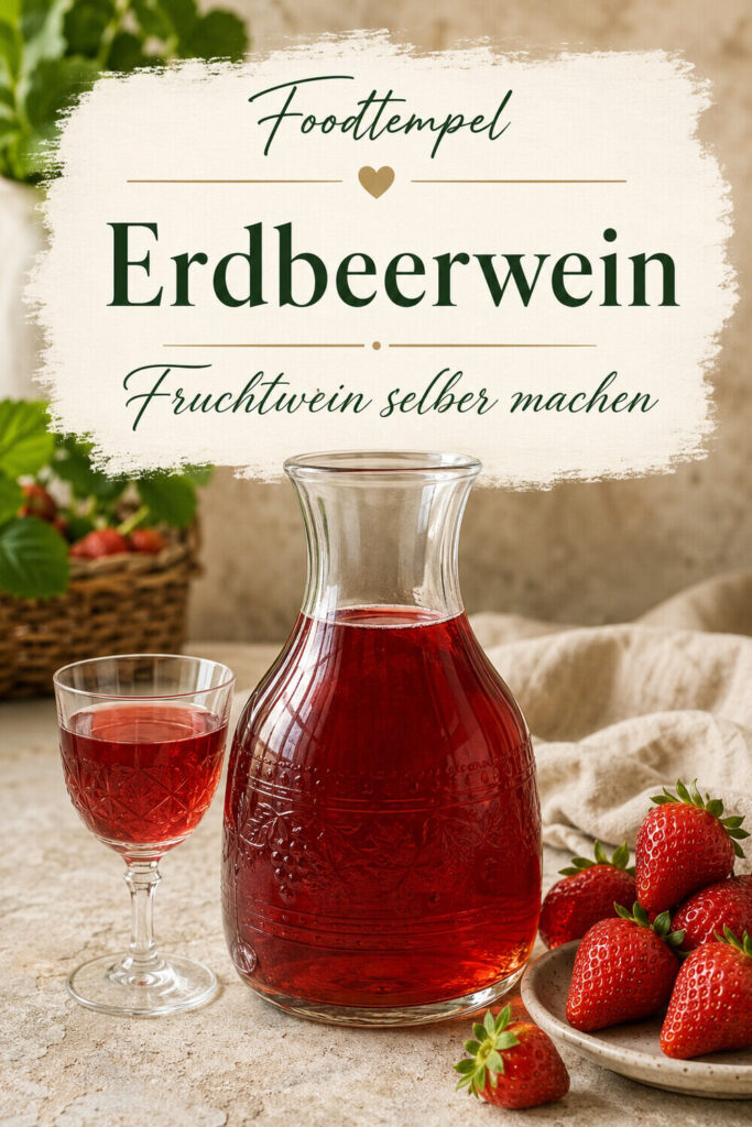 Selbst gemachter Erdbeerwein – Foodtempel Pinterest Pin